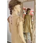 Drapp lenvászon ruha selyemmel