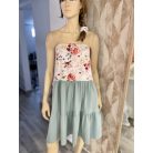 Virágos-fodros pamut-jersey ruha