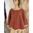 Hús színű gyapjú poncsó