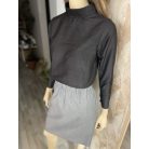 Fekete santung selyem felső