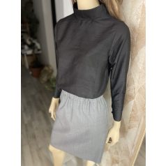 Fekete santung selyem felső