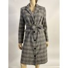 Kockás gyapjú szövetkabát