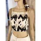 Chanel feliratú selyem top